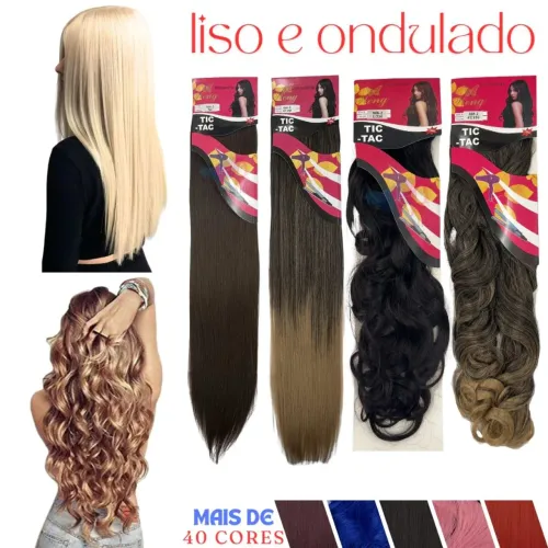 Mega hair orgânico liso e ondulado no tic tac150g