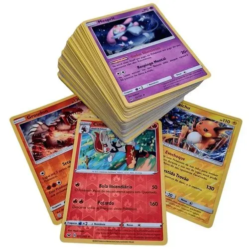 Lote de 100 cartas Pokémon TCG com ultra rara garantida 