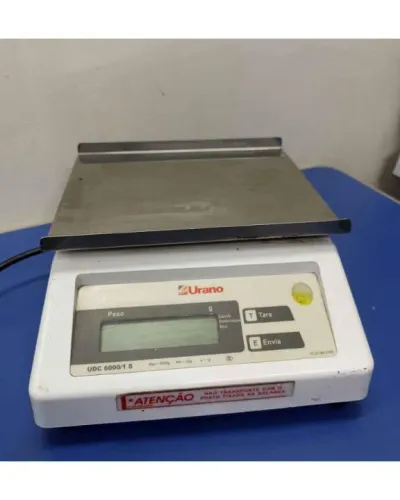 Balança de Precisão Digital Urano 06Kg Divisão de 01Gr Branca USB em Ótimo Estado