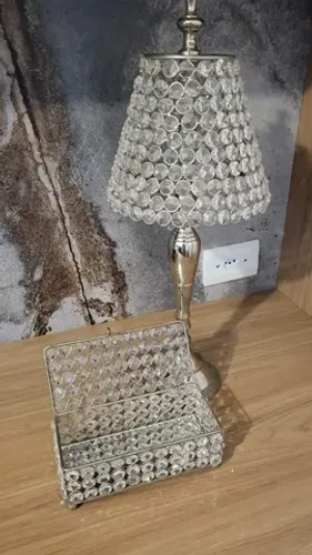 Abajur e porta joias em cristal