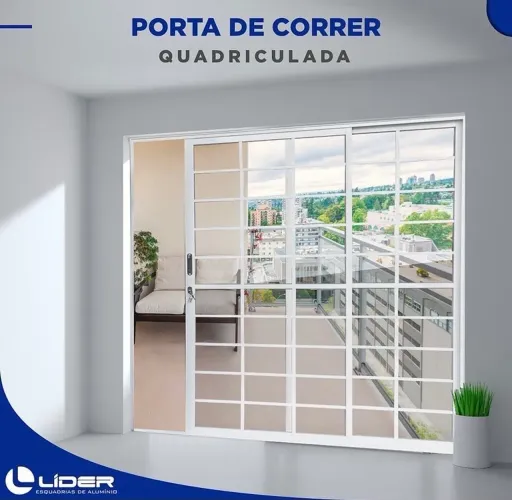 Porta de Correr Quadriculada 210x160 
