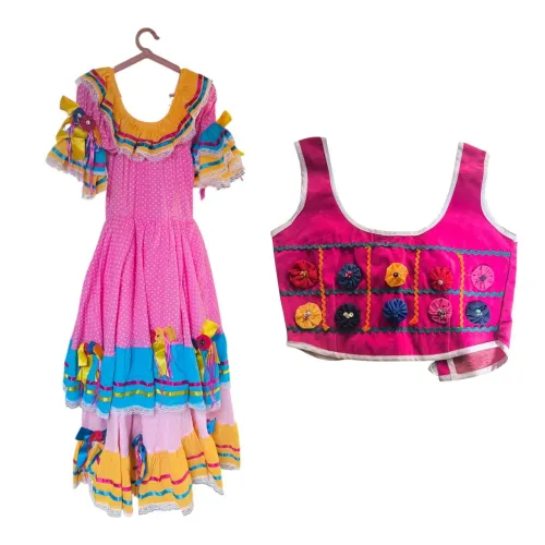 Vestido de Festa Junina Profissional com Colete Tradicional
