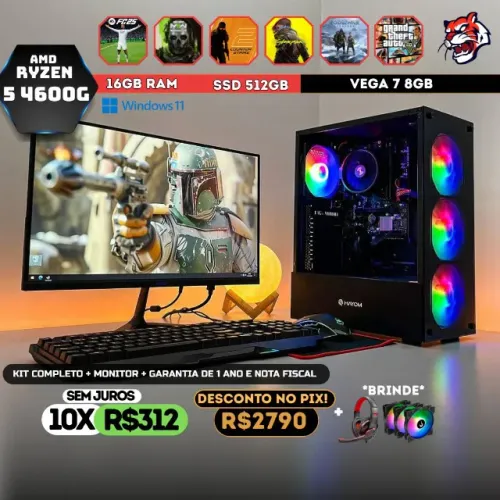 CPU GAMER COMPLETA AMD RYZER 5 4600G
