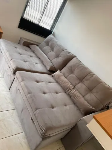 Sofá Retrátil e Reclinável Atlanta 2,90m - Gold e Silver