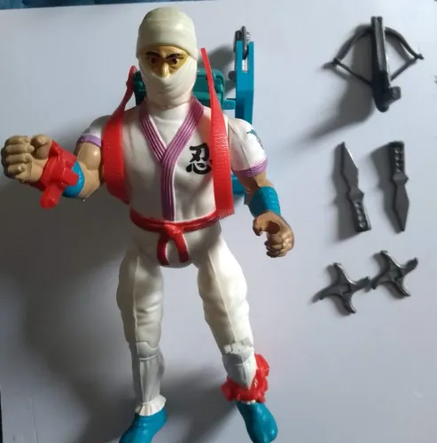 Boneco Ninja Branco coleção Rambo 1980s