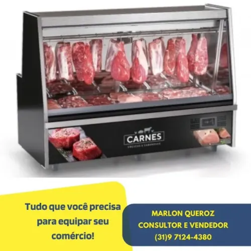 Balcão de Açougue 2M Gelopar Preto 220v Novo