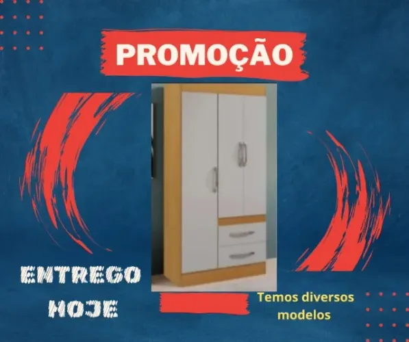 Guarda Roupa Pequeno 3P/ Líder em Vendas/Entregamos Hoje/Tenha hoje o seu!/ Pague ao receb