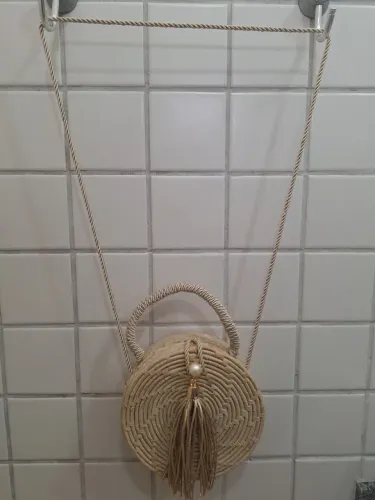 Bolsa de palha redonda com tassel