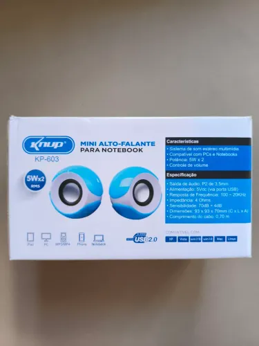 Mini caixa de som para notebook cor preta
