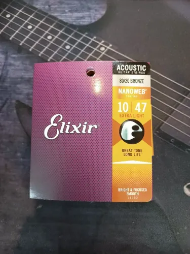 Encordoamento Elixir para Violão Acústico 80/20 Bronze 10-47