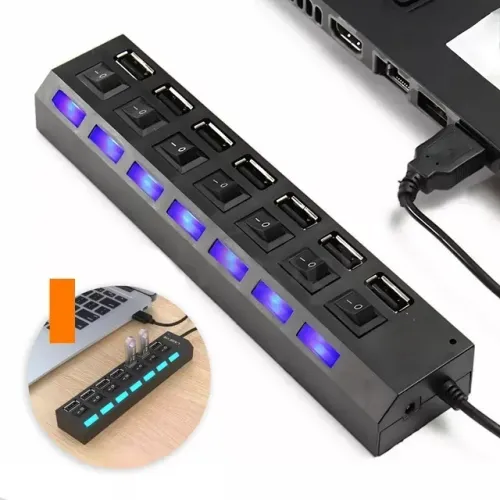 Hub Usb Switch 7 Portas 2.0 P/ Impressora Cabo Entrada Com Várias Portas Para Notebook Pc