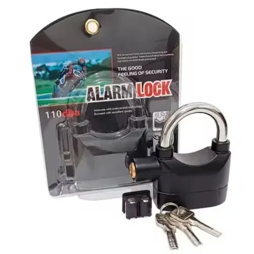 Cadeado com Alarme Antifurto 110dB (Segurança Reforçada para Moto, Bicicleta, Portão etc.)