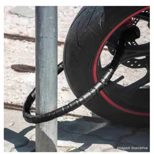 Tranca Bike Moto Etc Antifurto Cadeado Trava Grossa 1 metro
