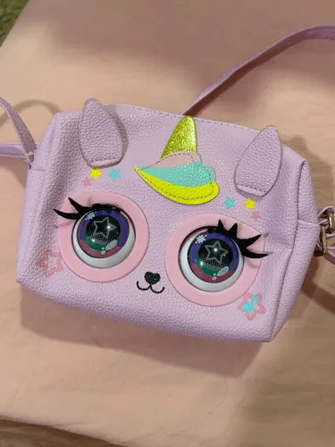 Bolsa Infantil Unicórnio com Olhos que se Mexem