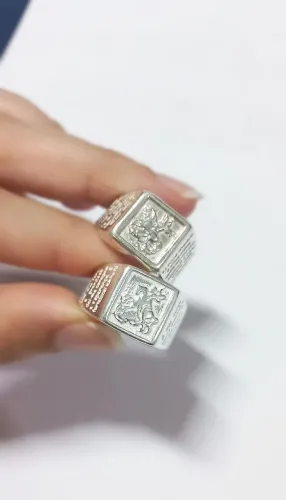 Anel novo São Jorge prata 925 maciça