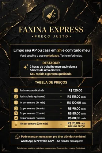 Faxina express 120,00