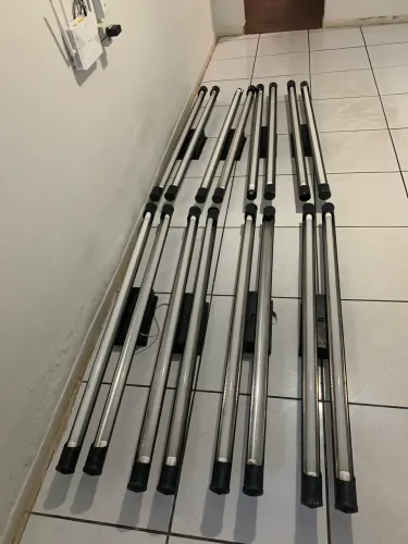     Luminárias LED Duplas c/ Suportes e Fiação - 8 Unidades