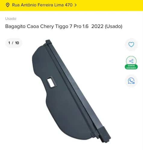 BAGAGITO CORTINA RETRÁTIL CHERY TIGGO 7 PRO 2022/2023