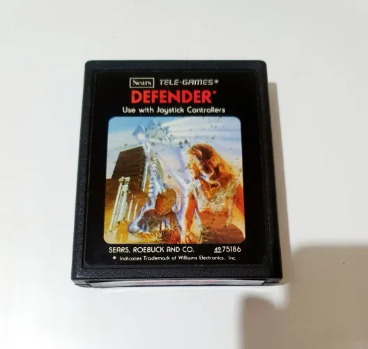 DEFENDER PARA ATARI 2600 CARTUCHO 100% ORIGINAL ATARI INC AMERICANA BLACK LABEL RARIDADE 