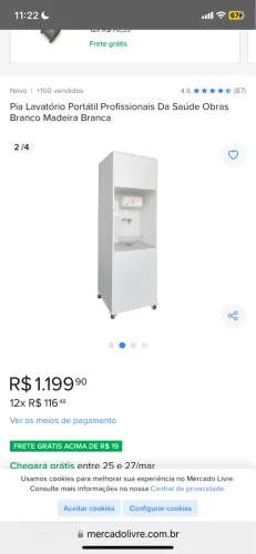 Vendo pia portátil branca