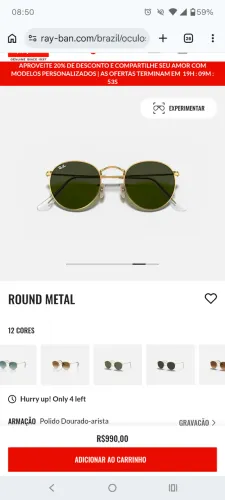 Óculos de sol masculino