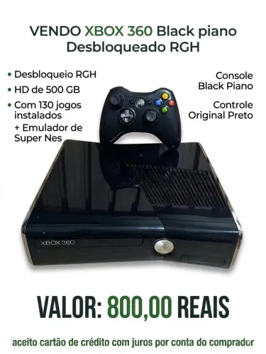 Xbox 360 black piano RGH