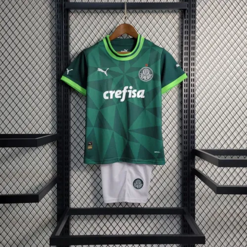 Conjunto Infantil Palmeiras Home 23/24 Verde tamanho 24 08/09 anos