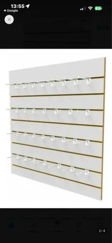 Kit Painel Canaletado 60x60 Branco 3 Peças + Gancho Completo