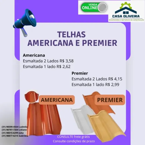 TELHA AMERICANA E PREMIER