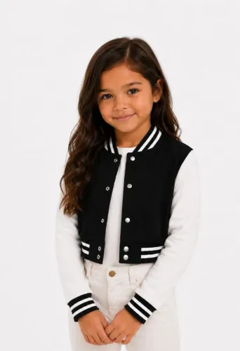 Jaqueta Cropped Colegial Moletom 