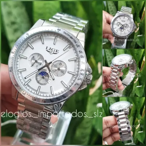 RELÓGIO MASCULINO LIGE - Pulseira em AÇO INOXIDÁVEL - GARANTIA - ENTREGA Facilitada