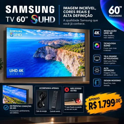 Tv Samsung 60 polegadas SUHD, Não é 4K