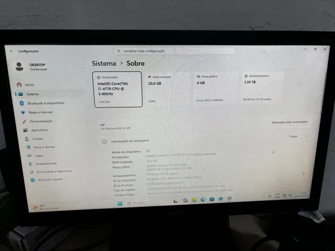 Desktop / Escritório i7 4ª Geração, 20GB RAM, SSD + 1TB HD, Placa Dedicada