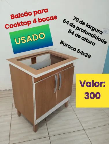Balcão para Cooktop 4 e 5 bocas USADO conservado