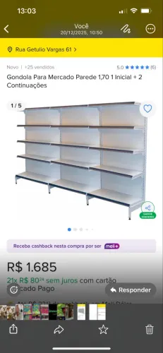 Vendo Gôndolas usadas.