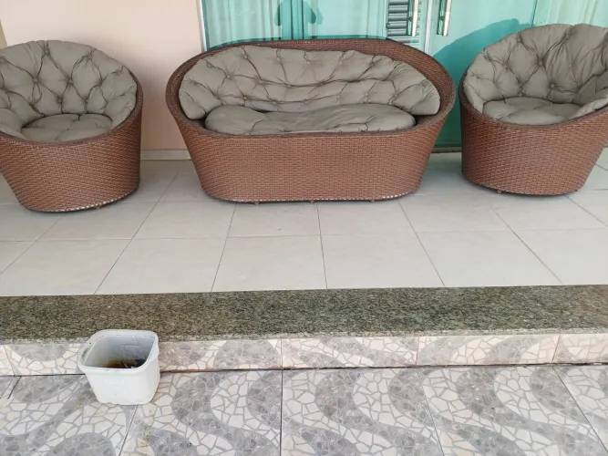 Conjunto de poltronas para terraço, jardim, 4 lugares, com assentos...