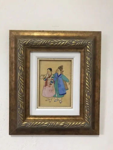 Quadro Crianças Orientais. Óleo sobre tela.