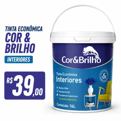 Tinta econômica cor e brilho 3,6 branca