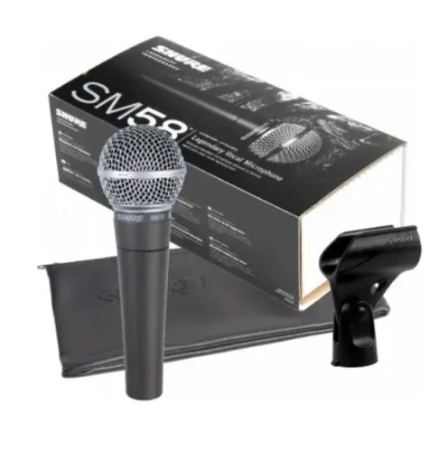 Microfone vocal cardióide dinâmico Shure Sm58 (NOVO)