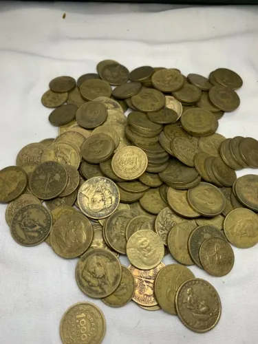 1kg de moedas de réis amarelo para coleção joia ou revenda