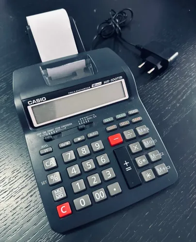 CALCULADORA CASIO (Com impressora) HR-100TM Tax & Exchange | 12 Dígitos 