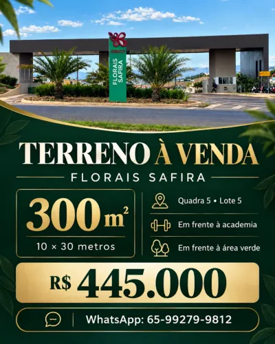 Terreno 300 m² no Florais Safira