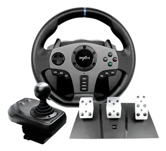 Volante Gamer Driving Joystick Racing + Pedal Embreagem e Câmbio