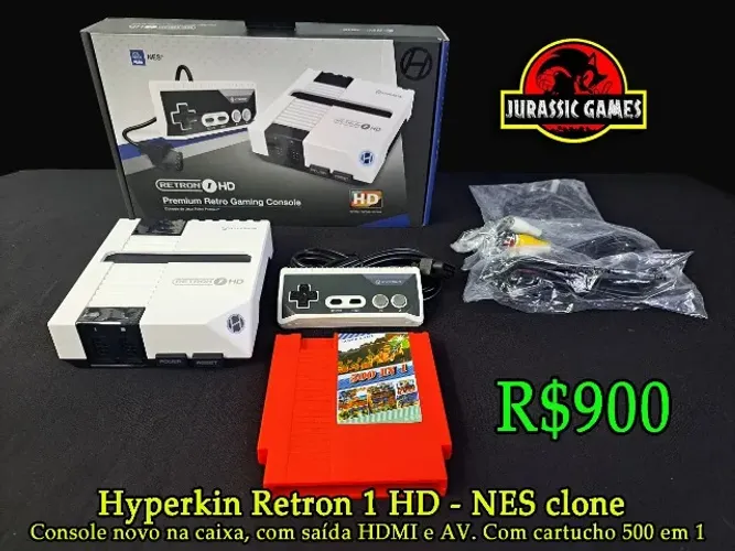 Console Retron 1 HD Nes Clone Americano Nintendinho Hyperkin - Compatível 72 pinos - Novo