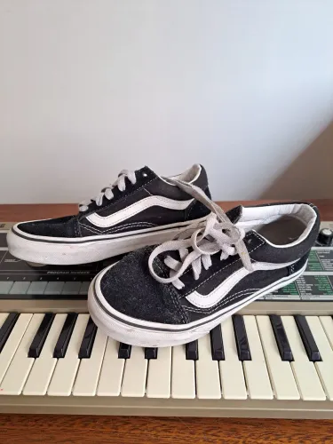 Tênis infantil Vans tam 30 Old Skool School Preto e Branco