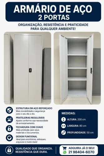 Vendo 2 armários de aço em excelente estado.