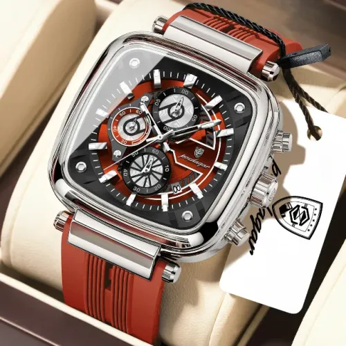 Relógio Masculino Poedagar Cronógrafo Aço Inox Pulseira Silicone