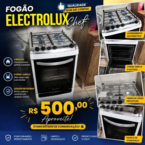Fogão Electrolux Chef 4 Bocas Automático 