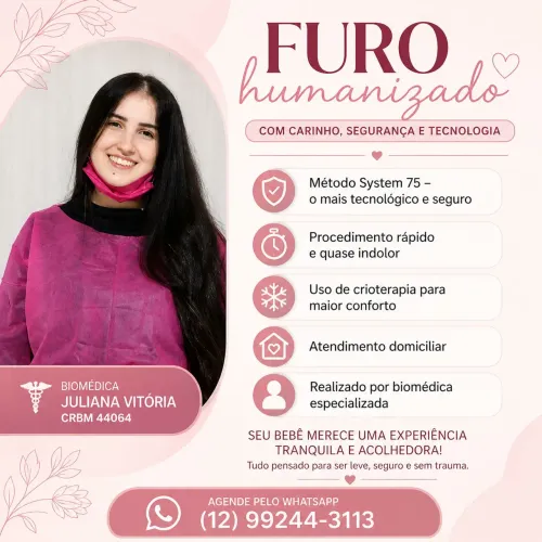 Furo humanizado em bebês e adultos, por uma profissional altamente qualificada