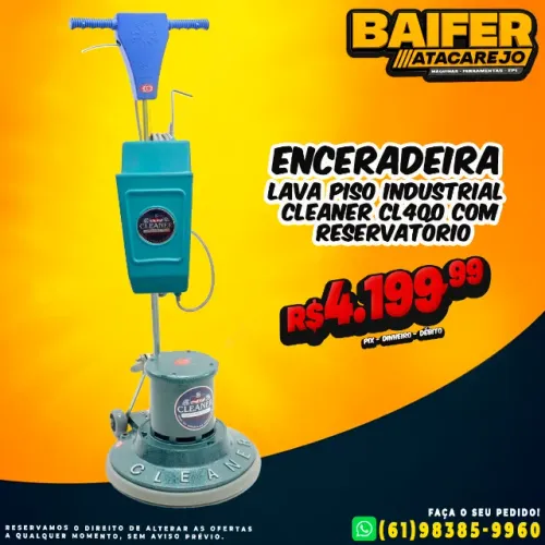 Enceradeira Industrial Cleaner Cl400 Com Reservatório